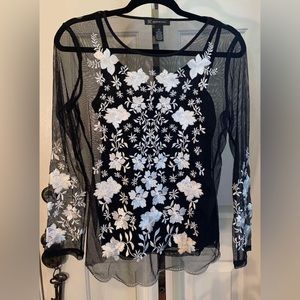 Black/White I-N-C 2 Pc Top - Petite Small